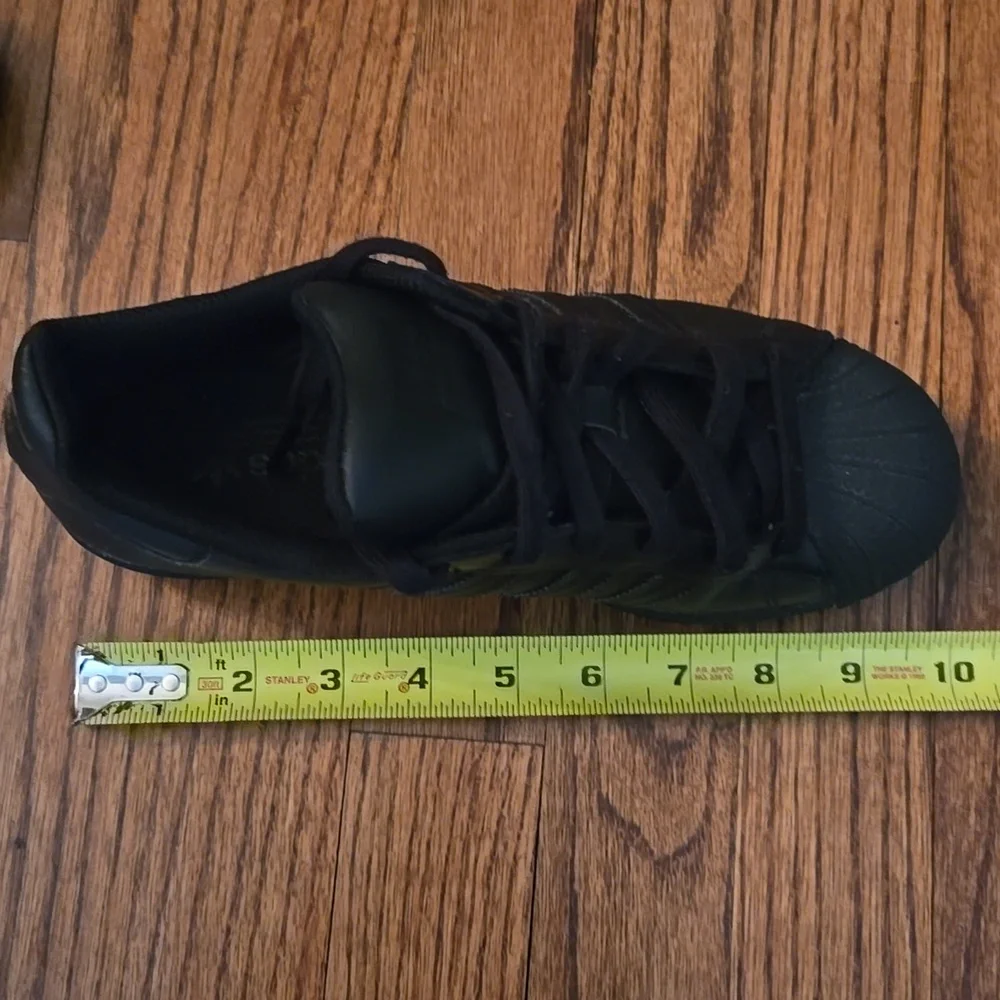 Adidas Black on Black Superstar Big Kids 5.5 (Women's 7.5) Sneakers